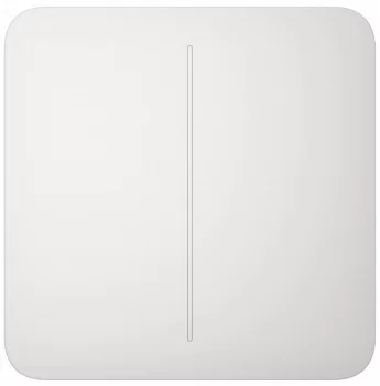 Кнопка для двоклавішного вимикача Ajax SoloButton 2-gang for LightSwitch, Jeweler, бездротовий, білий