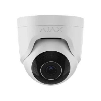 IP-Камера дротова Ajax TurretCam, 5мп, 4мм, Poe, True WDR, IP 65, ІЧ 35м, аудіо, кут огляду 75°до 85°, купольна, біла