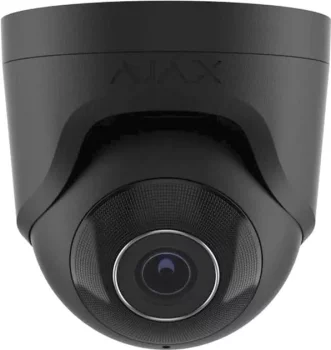 IP-Камера дротова Ajax TurretCam, 8мп, 4мм, Poe, True WDR, IP 65, ІЧ 35м, аудіо, кут огляду 75°до 85°, купольна, чорна