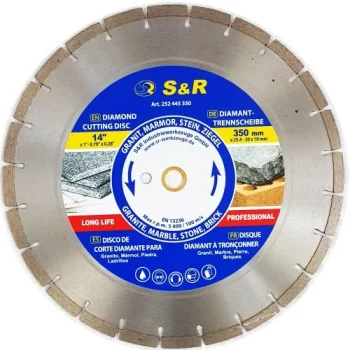 Диск алмазний S&R Meister 350x3x25,4 segment камінь