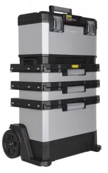 Ящик для інструменту Stanley FatMax Rolling Workshop, на коліщатках, 3 висувні секції, знімний верхній ящик, 89.3х56.8х38.9см, металопластик