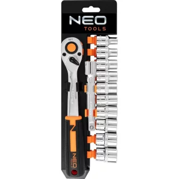Набір торцевих головок Neo Tools, 1/2", тріскачка 90 зубців, CrV, 12шт