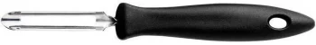 Овочечистка вертикальна Fiskars Essential, з рухомим лезом, 18.4см, нержавіюча сталь, пластик, чорний