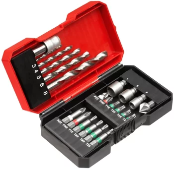 Набір біт та свердел по металу HSS Einhell, кейс S-Box, KWB, 22шт