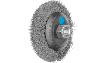 Щітка конічна з різьбою, неплетена 100*10мм*М14 дріт-0,35мм нерж. INOX