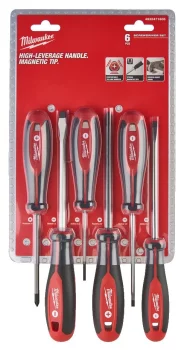 Набір викруток магнітних з тригранною рукояткою MILWAUKEE, (PZ1/PZ2/SL3/SL4/SL5,5/SL6,5) (6шт)