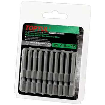 Набір біт для дамських сумочок магнітних 10шт TOPTUL 1/4" 50мм PH2 FSLA0802G
