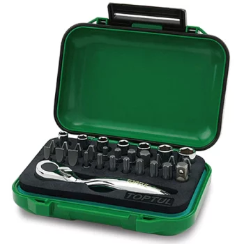 Набір торцевих головок і біт з тріскачкою TOPTUL 1/4" 30ед. GABW3001