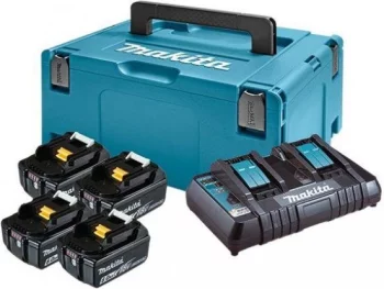 Набір акумулятора та зарядного пристрою Makita 198091-4 LXT BL1860B 4х18В 6А·год ЗП DC18RD кейс Makpac 3
