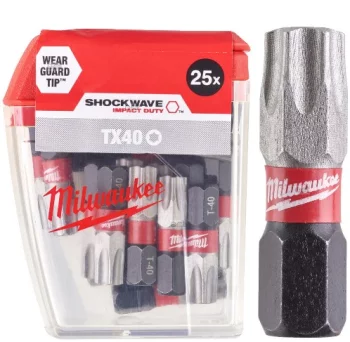 Біта SHOCKWAVE MILWAUKEE, TX40, 25мм, (25шт), пластикова коробка