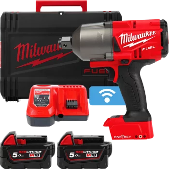 Гайкокрут високомоментний MILWAUKEE 3/4 дюйма(2034Нм) M18 FUEL ONEFHIWF34-502X ONE-KEY (+ заряд.прис, 2 акум.X 5Аг, HD кейс)