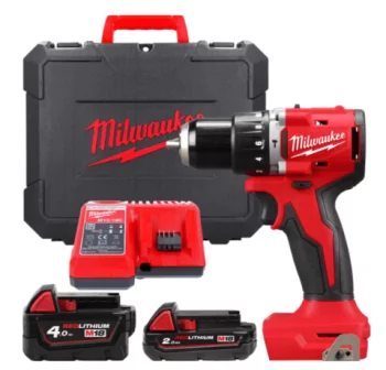 Дриль-шуруповерт акумуляторна безщіткова ударна М18 BLPDRC-422С, крутний момент 60Нм MILWAUKEE (+ заряд.прис, 2 акум., HD кейс)