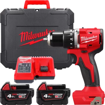 Дриль-шуруповерт акумуляторний безщітковий M18 BLDDRC-402C, крутний момент 60 Нм MILWAUKEE (+ заряд.пристрій, 2 акум., HD кейс)
