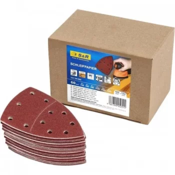 Набір шліфпаперу S&R 105х152 мм 60 шт для дельташліфмашин