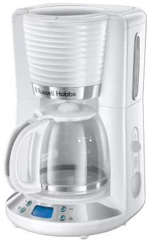 Кавоварка Russell Hobbs крапельна Inspire 1,25л, мелена, 10 чашок, таймер вимкнення, білий