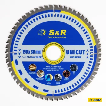 Диск пиляльний універсальний S&R UniCut Meister FWF 190х30х2, 4 мм