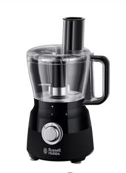 Кухонна машина Russell Hobbs Matte Black 600Вт, чаша-пластик, корпус-пластик, насадок-9, чорний