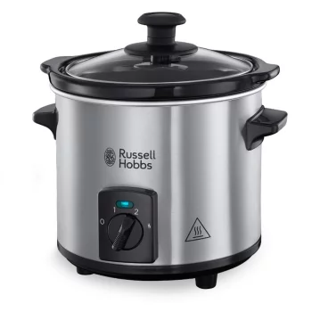 Повільноварка Russell Hobbs CompactHome, 145Вт, чаша-2л, механічне керув., знімна кришка, нерж. сталь, сірий