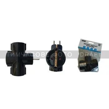 Розгалуджувач мережевий 2E 3xТип F, 16A, чорний