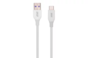 Кабель USB-A > USB-C заряджання/синхронізації 2E 1м, Type-C, Glow, білий