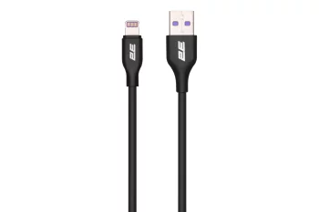 Кабель USB-A > Lightning заряджання/синхронізації 2E 1м, Glow, чорний