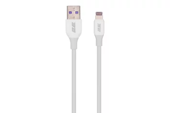 Кабель USB-A > Lightning заряджання/синхронізації 2E 1м, Glow, білий