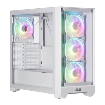 Корпус 2E GAMING Dominator Pro G2302W, без БЖ 2xUSB3.0, 1xUSBType-C, 4x120мм ARGB, VGA 380мм, LCS ready, контролер з пультом, TG Side Panel, TG/Mesh Front panel, ATX, білий