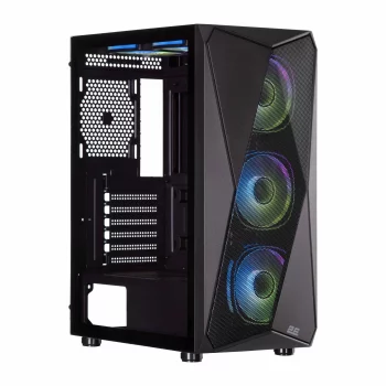 Корпус 2E GAMING Aruba G3313B, без БЖ 1xUSB3.0, 2xUSB2.0, 5x120мм ARGB, VGA 300мм, LCS ready, HUB, TG Side Panel, ATX, чорний
