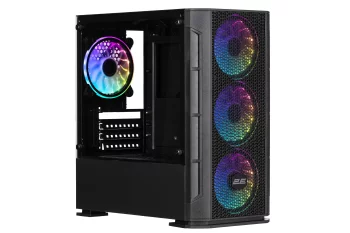 Корпус 2E GAMING Calleo GB700 без БЖ 2xUSB3.0, 1xUSB2.0, 4x120мм ARGB, VGA 320мм, LCS ready, контролер з пультом, TG Side Window, mATX, чорний