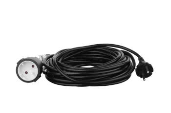 Подовжувач мережевий 2E 1хТип C, 2х1мм кв, 10A, 10м, чорний