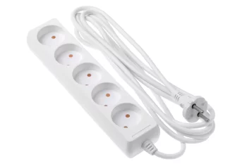 Подовжувач мережевий 2E 5хТип C, 2х1мм кв, 10A, 3м, білий