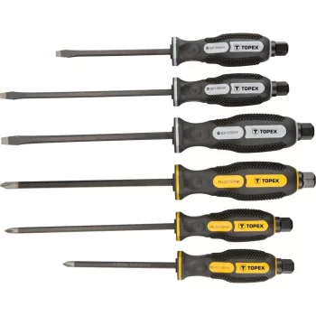 Викрутки TOPEX ударні, SL,PH, сталь CrV, набір 6шт
