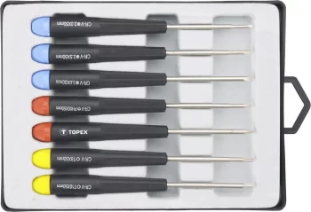 Викрутки TOPEX прецизійні, SL,PH,Torx, сталь CrV, набір 7шт