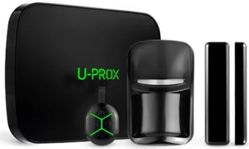 Комплект охоронної сигналізації U-Prox MPX L KF kit Black, U-Prox MPX L, U-Prox PIR, U-Prox WDC, U-Prox Keyfob B4, бездротовий, чорний