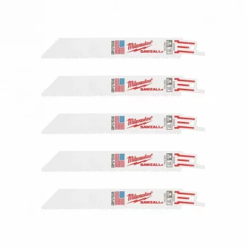 Полотно пиляльне для шабельної пилки Milwaukee GP універсальне, крок зуба 2.5ммх150мм, 5шт