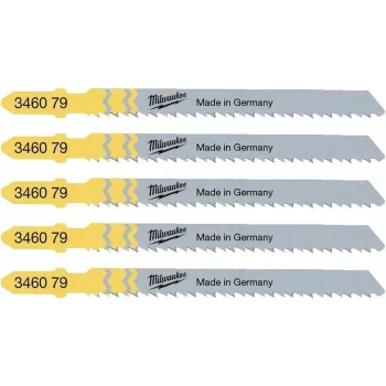 Полотно пиляльне для лобзика Milwaukee T101BR, по дереву, крок зуба 2.5ммх75мм, 5шт