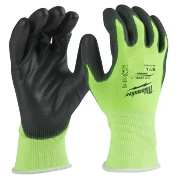 Рукавички робочі Milwaukee, smartswipe, поліуретан/спандекс/поліестер, р.9, зелено чорні