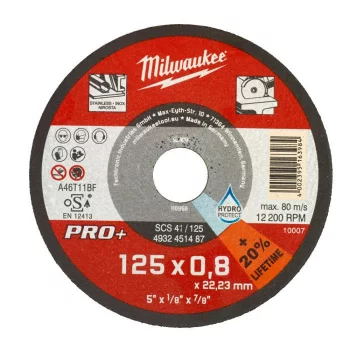 Диск відрізний Milwaukee Pro+ по металу, 125х0.8х22.2мм