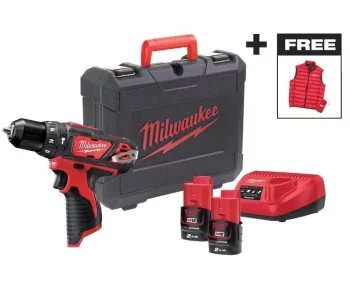 Шурупокрут-дриль акумуляторний Milwaukee M12 BPD-202C 12В 2х2А·год 30Нм 0·1500об/хв ЗП C12C жилет кейс 1.2кг