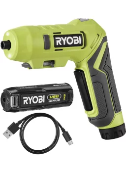 Викрутка акумуляторна Ryobi USB Lithium RSDP4-120G 4В 1х2А·год 5Нм 200об/хв поворотне руків'я 0.35кг