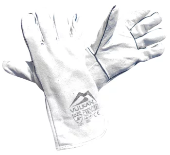 Рукавички краги сірі ЗАМШ подовжені