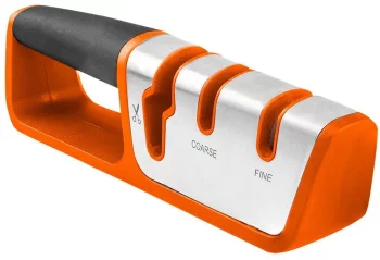 Точилка для ножів і ножиць Neo Tools, 54х195х38мм, 2 етапи заточування, карбід вольфраму та кераміка, ABS-пластик та TPR гума