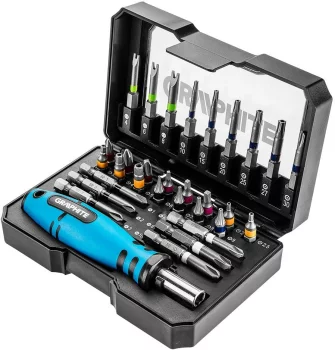 Біти GRAPHITE 1/4", бітотримач, PH,R,HT,TT, кейс набір 31шт