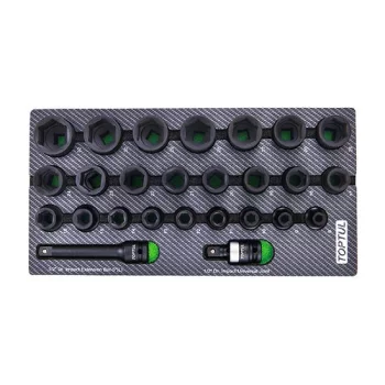 Набір головок ударних 1/2" 8-32 мм 26ед. (в ложементі, тип A) TOPTUL GEA0261