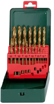 Набір свердел по металу Metabo HSS-TiN, 19шт