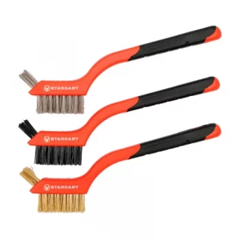 Набір щіток ручних 180 мм (сталь, латунь, нейлон) 3 од.  СТАНДАРТ MWBS0301