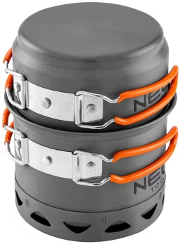 Набір посуду туристичного Neo Tools, 2в1, набір каструль із радіатором, сертифікат LFGB, чохол, 0.268кг