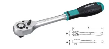 Трещітка 1/2" 260мм 72 зуба вигнута