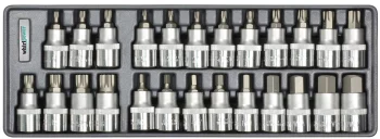 Набір головок зі вставкою Hex, Torx, Spline 1/2" 25од ложемент