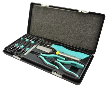 Набір інструментів для точної механіки 11од. пластик.кейс (паяльник,викрутки,тогкогубці)
